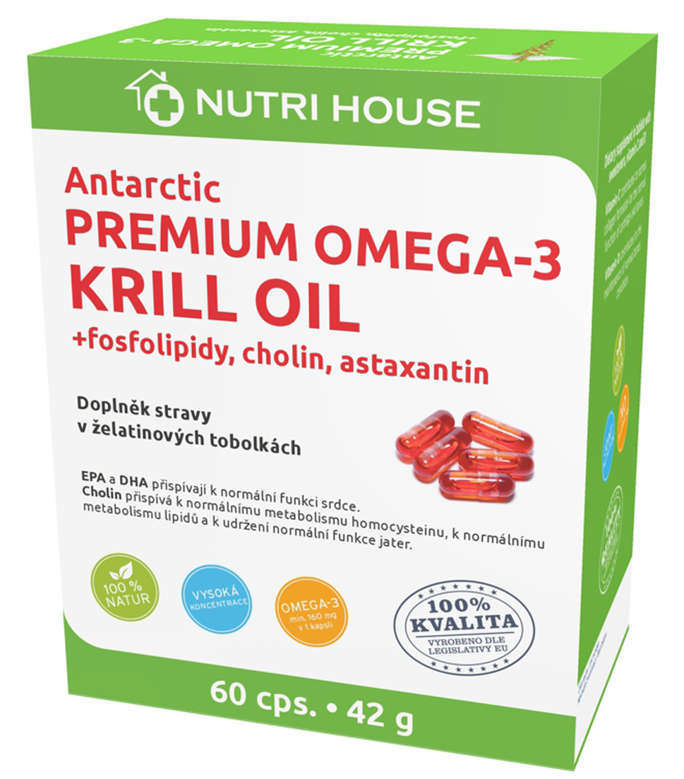Nutri House Antarctic PREMIUM OMEGA-3 KRILL OIL, 60 cps./42 g